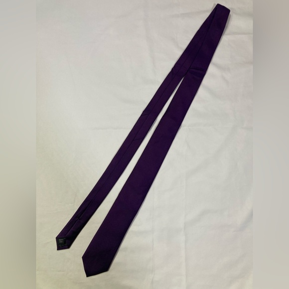 CALVIN KLEIN Mens Extremely Thin Neck Tie Purple 58” - Picture 3 of 6